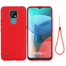 For Motorola Moto E7 2020 Pure Color Liquid Silicone Shockproof Full Coverage Case(Red)