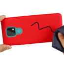 For Motorola Moto E7 2020 Pure Color Liquid Silicone Shockproof Full Coverage Case(Red)