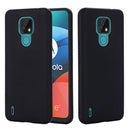 For Motorola Moto E7 2020 Pure Color Liquid Silicone Shockproof Full Coverage Case(Black)