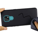 For Motorola Moto E7 2020 Pure Color Liquid Silicone Shockproof Full Coverage Case(Black)