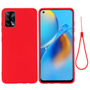 For OPPO A74 4G / F19 Pure Color Liquid Silicone Shockproof Full Coverage Case(Red)