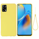 For OPPO A74 4G / F19 Pure Color Liquid Silicone Shockproof Full Coverage Case(Yellow)