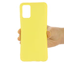 For OPPO A74 4G / F19 Pure Color Liquid Silicone Shockproof Full Coverage Case(Yellow)