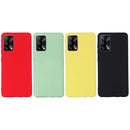 For OPPO A74 4G / F19 Pure Color Liquid Silicone Shockproof Full Coverage Case(Yellow)