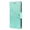 For Samsung Galaxy A22 5G Butterfly Flower Pattern Horizontal Flip Leather Case with Holder & Card Slots & Wallet(Green)