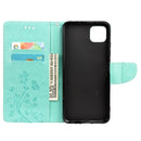 For Samsung Galaxy A22 5G Butterfly Flower Pattern Horizontal Flip Leather Case with Holder & Card Slots & Wallet(Green)