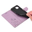 For Samsung Galaxy A22 5G Butterfly Flower Pattern Horizontal Flip Leather Case with Holder & Card Slots & Wallet(Green)