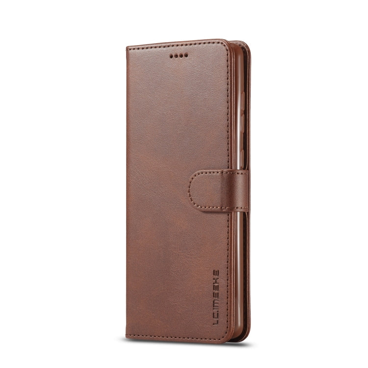 For Samsung Galaxy A03s 164mm LC.IMEEKE Calf Texture Horizontal Flip Leather Case with Holder & Card Slots & Wallet(Brown)