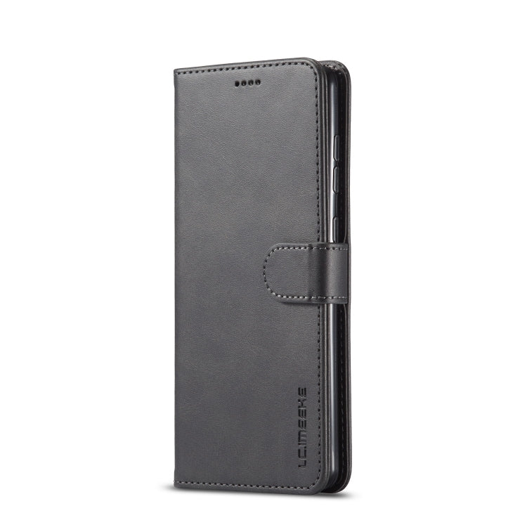 For Samsung Galaxy A03s 164mm LC.IMEEKE Calf Texture Horizontal Flip Leather Case with Holder & Card Slots & Wallet(Black)