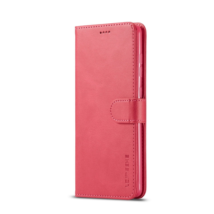 For Samsung Galaxy A03s 164mm LC.IMEEKE Calf Texture Horizontal Flip Leather Case with Holder & Card Slots & Wallet(Red)