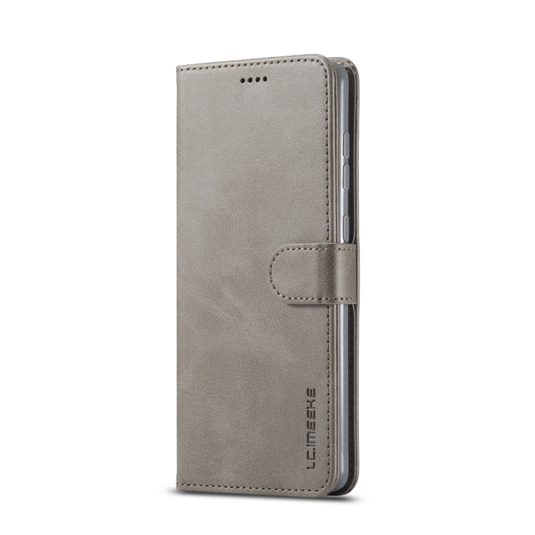 For Samsung Galaxy A03s 164mm LC.IMEEKE Calf Texture Horizontal Flip Leather Case with Holder & Card Slots & Wallet(Grey)