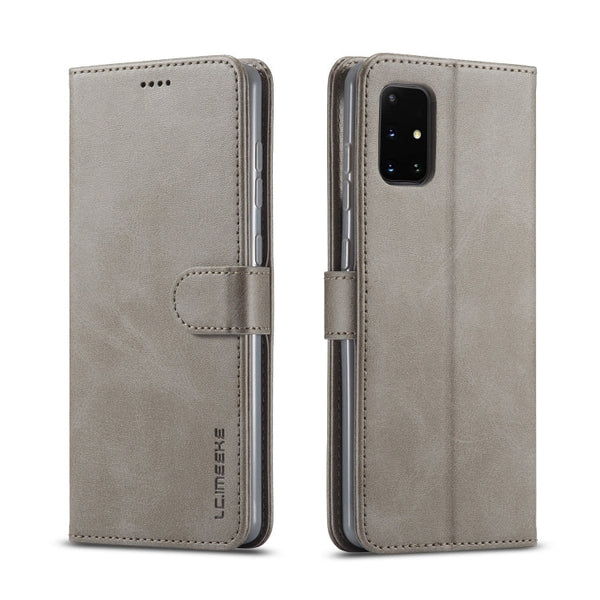 For Samsung Galaxy A03s 164mm LC.IMEEKE Calf Texture Horizontal Flip Leather Case with Holder & Card Slots & Wallet(Grey)