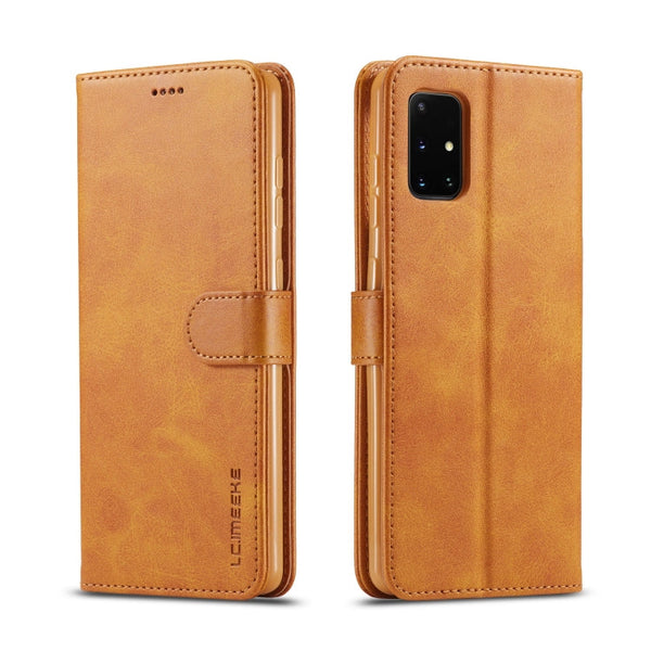For Samsung Galaxy A03s 164mm LC.IMEEKE Calf Texture Horizontal Flip Leather Case with Holder & Card Slots & Wallet(Yellow)