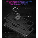 For OPPO A15 Shockproof TPU + PC Protective Case with 360 Degree Rotating Holder(Black)