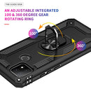 For OPPO A15 Shockproof TPU + PC Protective Case with 360 Degree Rotating Holder(Black)