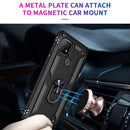 For OPPO A15 Shockproof TPU + PC Protective Case with 360 Degree Rotating Holder(Black)