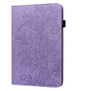Lace Flower Embossing Pattern Horizontal Flip Leather Case with Holder & Card Slots & Wallet & Photo Frame & Sleep / Wake-up Function For iPad 9.7 2018 / 9.7 2017 / Air 2 / Air(Purple)