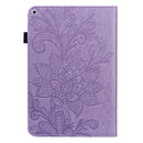 Lace Flower Embossing Pattern Horizontal Flip Leather Case with Holder & Card Slots & Wallet & Photo Frame & Sleep / Wake-up Function For iPad 9.7 2018 / 9.7 2017 / Air 2 / Air(Purple)
