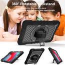 360 Degree Rotation Contrast Color Shockproof Silicone + PC Case with Holder & Hand Grip Strap & Shoulder Strap For iPad mini (2019) / 4(Black)