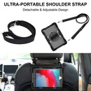 360 Degree Rotation Contrast Color Shockproof Silicone + PC Case with Holder & Hand Grip Strap & Shoulder Strap For iPad mini (2019) / 4(Black)