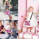360 Degree Rotation Contrast Color Shockproof Silicone + PC Case with Holder & Hand Grip Strap & Shoulder Strap For iPad mini (2019) / 4(Rose Red+Pink)