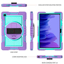 360 Degree Rotation Contrast Color Shockproof Silicone + PC Case with Holder & Hand Grip Strap & Shoulder Strap For Samsung Galaxy Tab A7 10.4 (2020) T500/T505 (Purple+Mint Green)