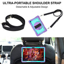 360 Degree Rotation Contrast Color Shockproof Silicone + PC Case with Holder & Hand Grip Strap & Shoulder Strap For Samsung Galaxy Tab A7 10.4 (2020) T500/T505 (Purple+Mint Green)