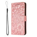 For Huawei P30 Skin Feel Embossed Sunflower Horizontal Flip Leather Case with Holder & Card Slots & Wallet & Lanyard(Rose Gold)