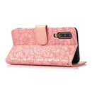 For Huawei P30 Skin Feel Embossed Sunflower Horizontal Flip Leather Case with Holder & Card Slots & Wallet & Lanyard(Rose Gold)