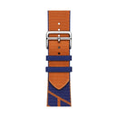 Two-color Nylon Braid Watch Band For Apple Watch Series 7 41mm / 6 & SE & 5 & 4 40mm / 3 & 2 & 1 38mm(Blue+Orange)