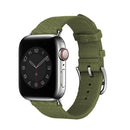 Two-color Nylon Braid Watch Band For Apple Watch Series 7 41mm / 6 & SE & 5 & 4 40mm / 3 & 2 & 1 38mm(Army Green)