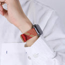 Two-color Nylon Braid Watch Band For Apple Watch Series 7 41mm / 6 & SE & 5 & 4 40mm / 3 & 2 & 1 38mm(Blue)