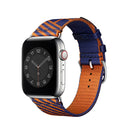 Two-color Nylon Braid Watch Band For Apple Watch Series 7 45mm / 6 & SE & 5 & 4 44mm / 3 & 2 & 1 42mm(Blue+Orange)