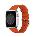 Two-color Nylon Braid Watch Band For Apple Watch Series 7 45mm / 6 & SE & 5 & 4 44mm / 3 & 2 & 1 42mm(Orange)