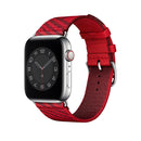 Two-color Nylon Braid Watch Band For Apple Watch Series 7 45mm / 6 & SE & 5 & 4 44mm / 3 & 2 & 1 42mm(Dark Red+Red)
