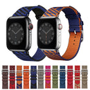 Two-color Nylon Braid Watch Band For Apple Watch Series 7 45mm / 6 & SE & 5 & 4 44mm / 3 & 2 & 1 42mm(Grey)