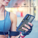 For OPPO A54 5G / A74 5G / A93 5G Starry Sky Solid Color Series Shockproof PC + TPU Protective Case with Neck Strap(Blue)
