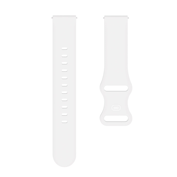 For Huawei Watch 2 Internal Reverse Buckle Silicone Watch Band, Size:20mm(White)