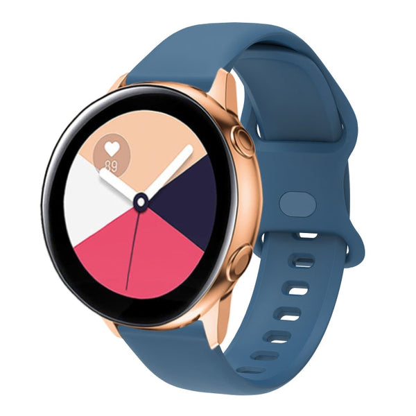 For Huawei Watch 2 Internal Reverse Buckle Silicone Watch Band, Size:20mm(Blue)