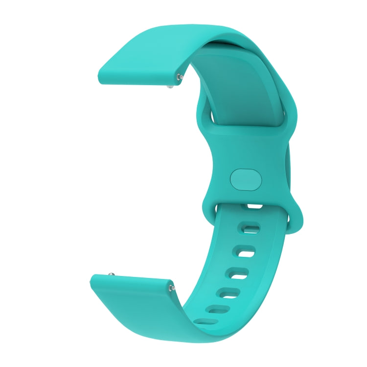 For Huawei Watch 2 Internal Reverse Buckle Silicone Watch Band, Size:20mm(Teal)