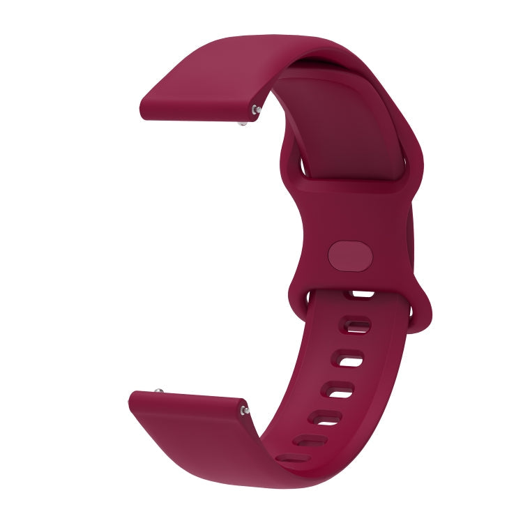 For Huawei Watch 2 Internal Reverse Buckle Silicone Watch Band, Size:20mm(Wine Red)