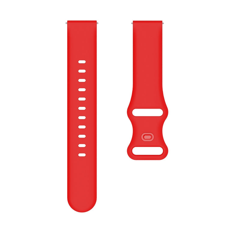 For Huawei Watch 2 Internal Reverse Buckle Silicone Watch Band, Size:20mm(Red)