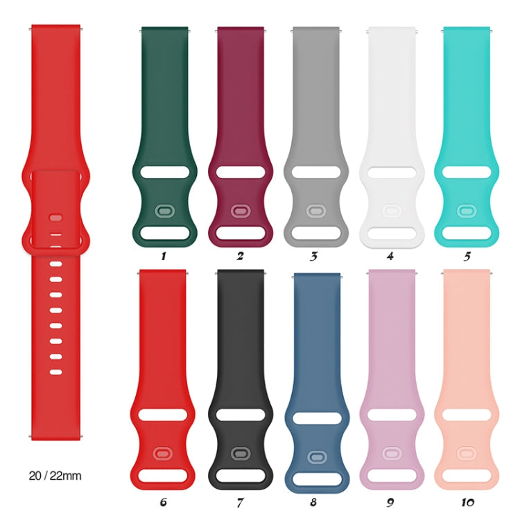 For Huawei Watch 2 Internal Reverse Buckle Silicone Watch Band, Size:20mm(Green)
