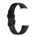 For Fitbit Luxe Silicone Color Buckle Watch Band, Size:L(Black)
