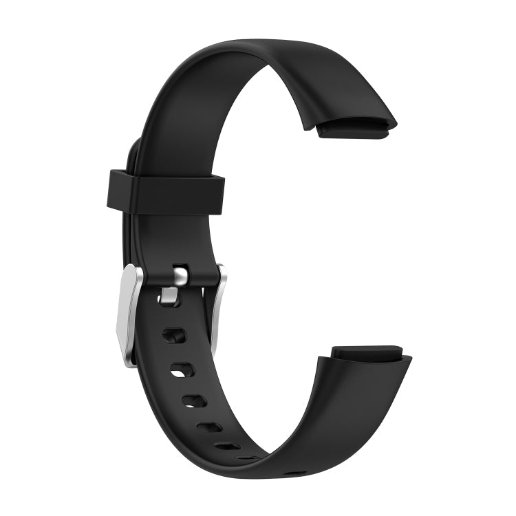 For Fitbit Luxe Silicone Watch Band, Size:S(Black)