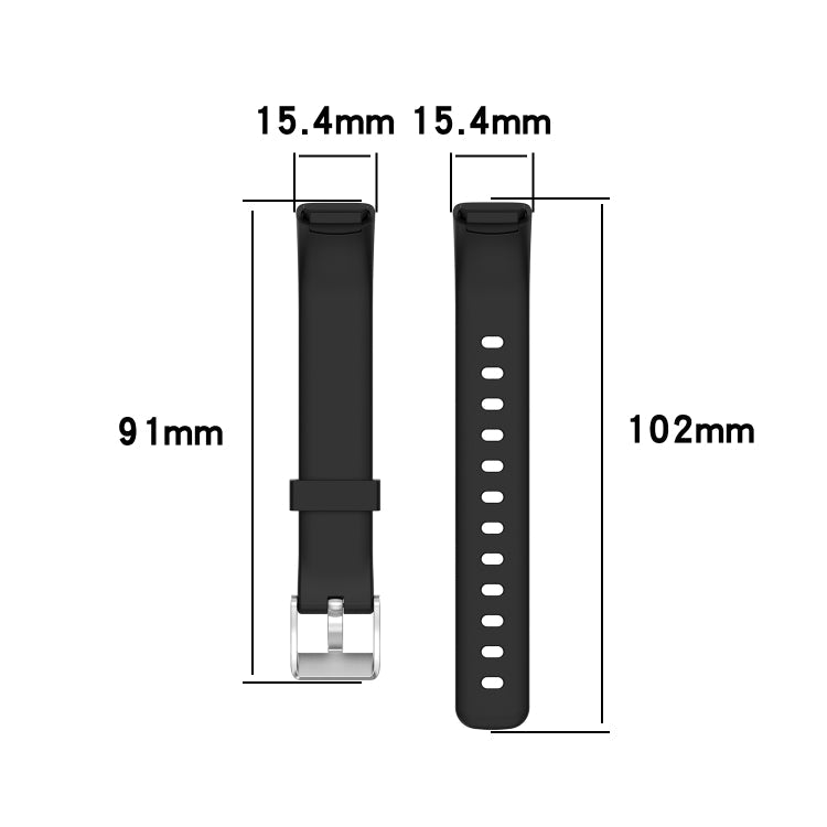 For Fitbit Luxe Silicone Watch Band, Size:S(Black)
