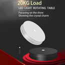20cm Electric Rotating Turntable Display Stand LED Light Video Shooting Props Turntable, Power Plug:220V AU Plug(Black)