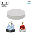 30cm Electric Rotating Turntable Display Stand LED Light Video Shooting Props Turntable, Power Plug:110V US Plug(White)