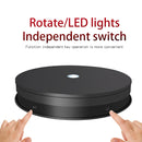 30cm Electric Rotating Turntable Display Stand LED Light Video Shooting Props Turntable, Power Plug:220V EU Plug(Black)