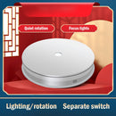 30cm Electric Rotating Turntable Display Stand LED Light Video Shooting Props Turntable, Power Plug:220V EU Plug(White)